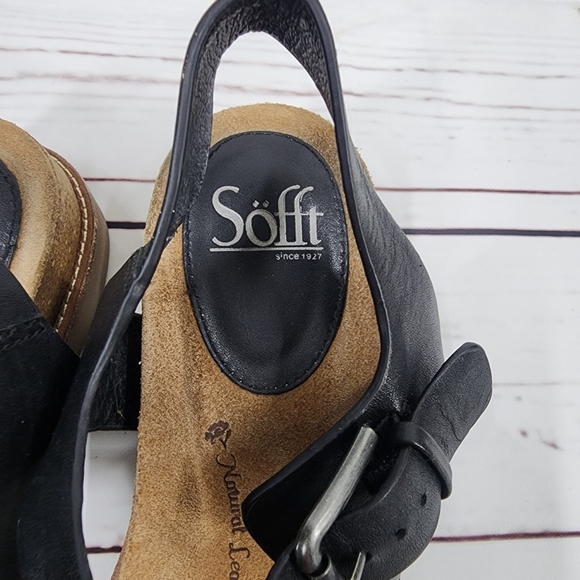 Sofft Brinda Sandals Black Snakeskin Print Strappy Comfort Leather 9.5 - Picture 4 of 7